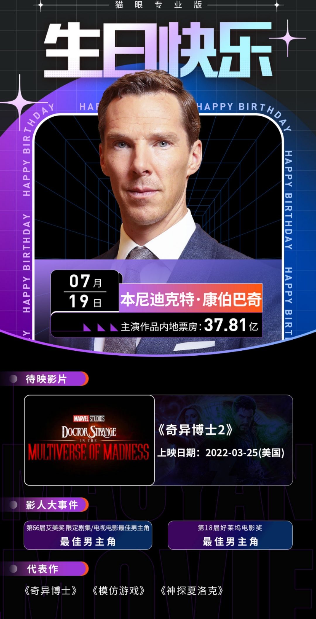 本尼今天45岁生日,奇异博士2明年上映,绯红女巫升级后加盟_电影