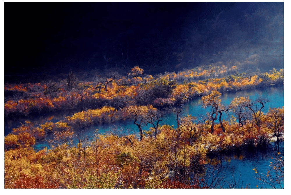 九寨沟摄影秘笈：瀑布和溪流拍摄的取景