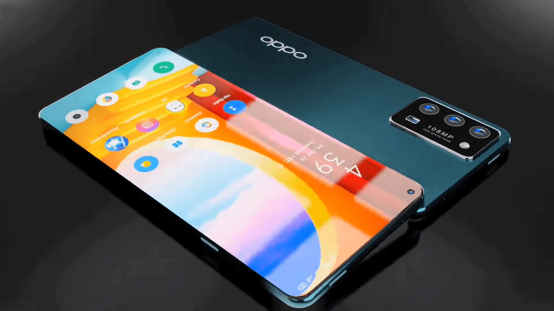 oppo5g概念新机极点钻孔屏108亿像素拥有强悍的影像性能