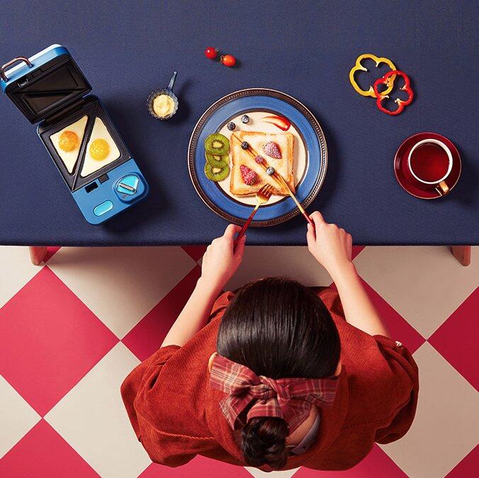 时间|如何轻松做出优质早餐?浩诗HULLSI三明治机煎烤全能hold住快手美食