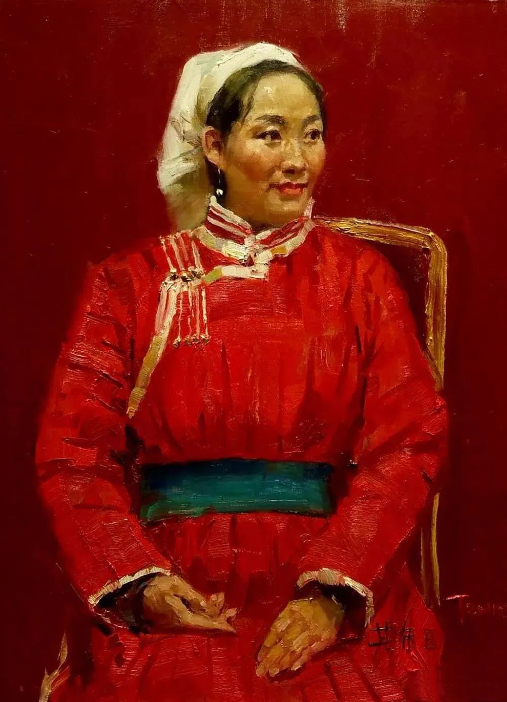 蒙古族女画家其布日 80cmx60cm 2017