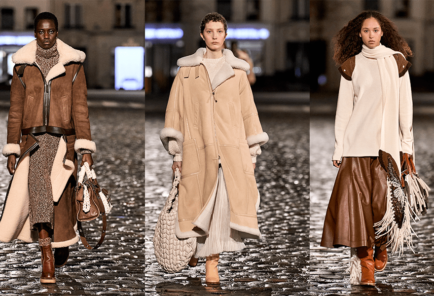 鱼鳞|Chloe 2021秋冬系列，条纹、鱼鳞还有针织、羽绒等多种元素，缔造秋冬温暖时髦