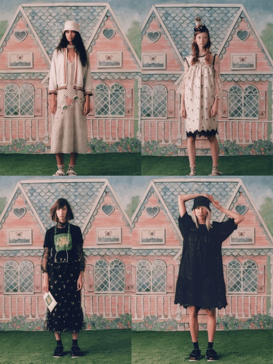 浅色|Anna Sui 2021春夏,手工艺的刺绣与镂空结合,实用中更奢华