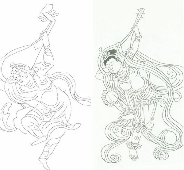 中国風 敦煌莫高窟唐代壁画反彈琵琶 宣紙使用47*33cm - メルカリ