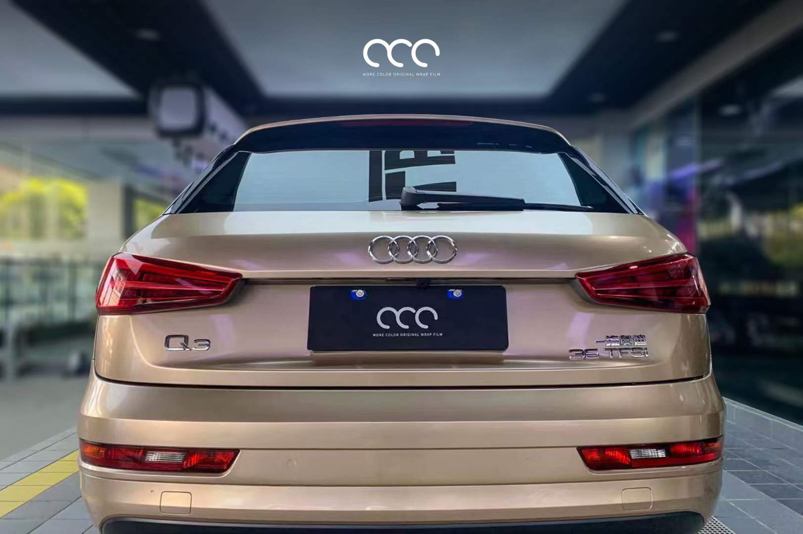 奥迪q3全车贴膜漫彩改色膜金属香槟金