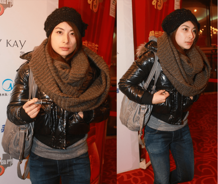 黑色|郭晶晶不愧是豪门阔太，穿身显胖羽绒服，气质依旧和普通人不一样