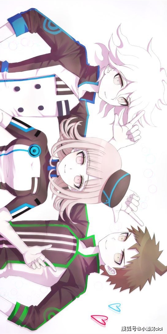 弹丸论破 狛枝凪斗x日向创x七海千秋 三人组 动漫全面屏壁纸