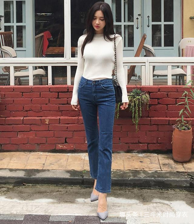 青春|个性百搭牛仔裤，修身显瘦，时尚美女青春洋溢气质高雅！
