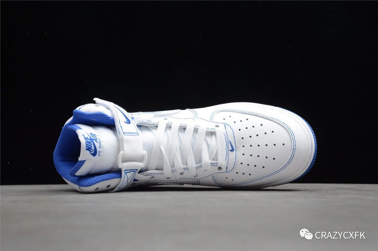 测评盘点|耐克 Nike Air Force 1 High 空军一号纯白蓝色缝线运动鞋