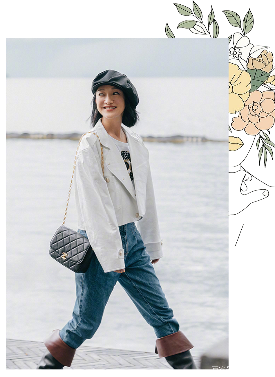 带着|穿铅笔裙的高圆圆一点儿没变，戚薇的娃娃裙是lucky的吧？