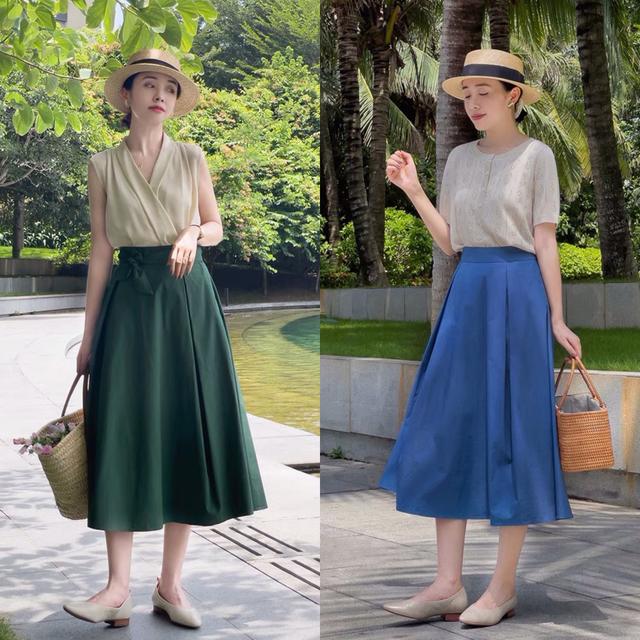 原创过了40岁的女人这么搭配半身裙