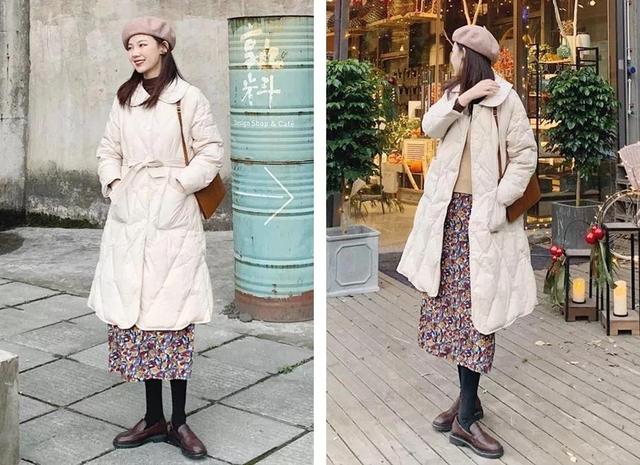 整体|羽绒服+连衣裙不要太少女！穿搭小白也能穿出时尚感！