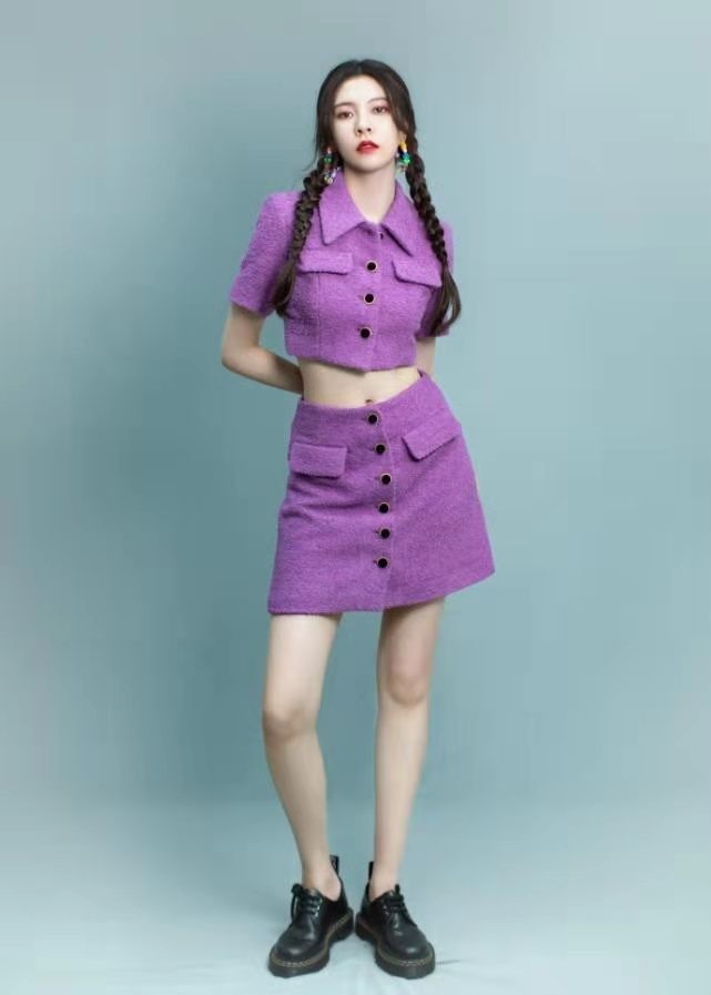 套装|宋妍霏露腰套装，时髦洋气，169身高这细腰长腿吸睛度满分