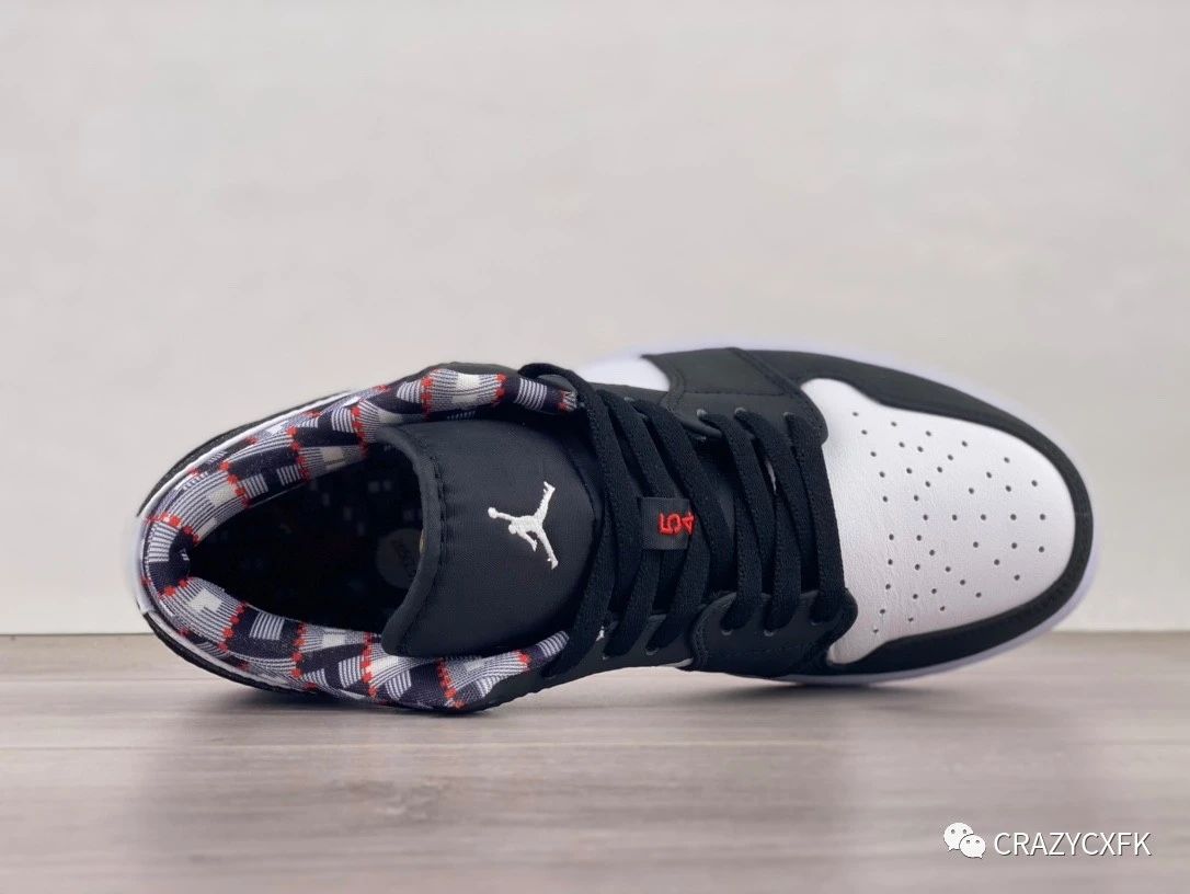 鞋跟|乔丹 Air Jordan 1 Low Quai 54 黑白红熊猫低帮运动鞋