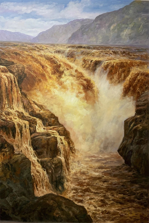 陈朝阳油画家作品崇山峻岭浑然一体