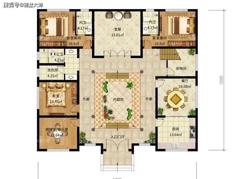 这款合院别墅追溯传统的东方格调,以轻巧简洁,古朴典雅为主,是纯正的