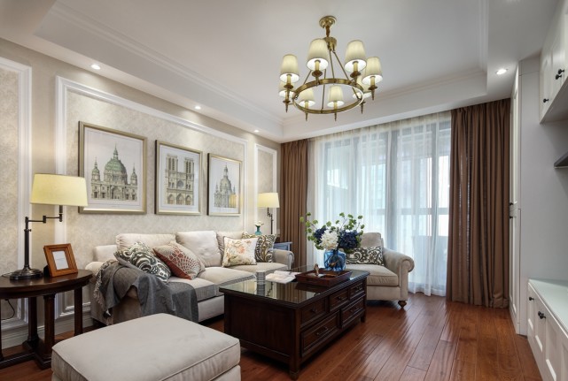 97平美式小三房设计,餐厅小巧精致,美式情调尽显