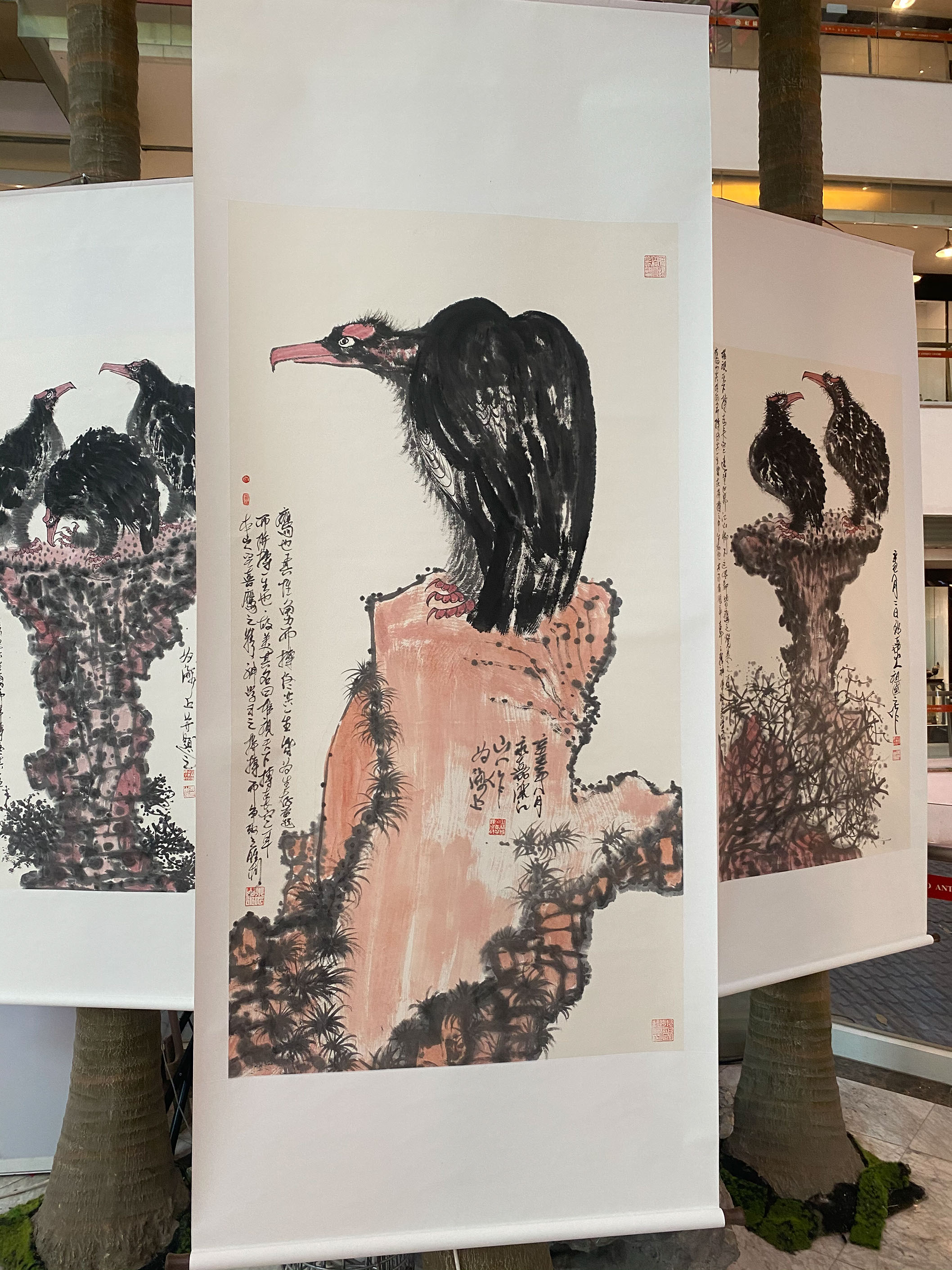 国画家,画鹰大家,指墨画艺术大师朱祖囯作品