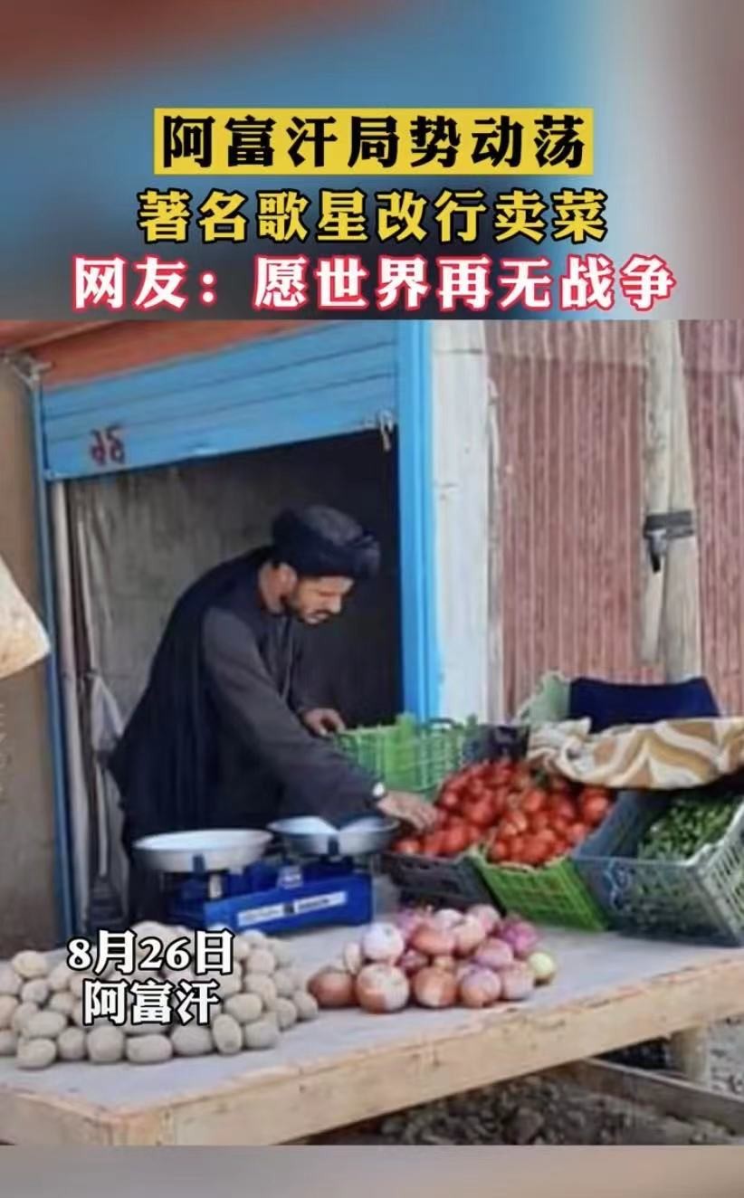 歌坛|阿富汗著名歌星转行卖菜 网友:万般皆是命,半点不由人