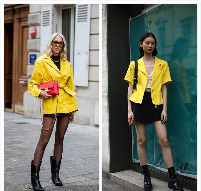 黑色|别再为服装乱搭颜色了，让黑色黄色加以结合，呈现低调又张扬的美