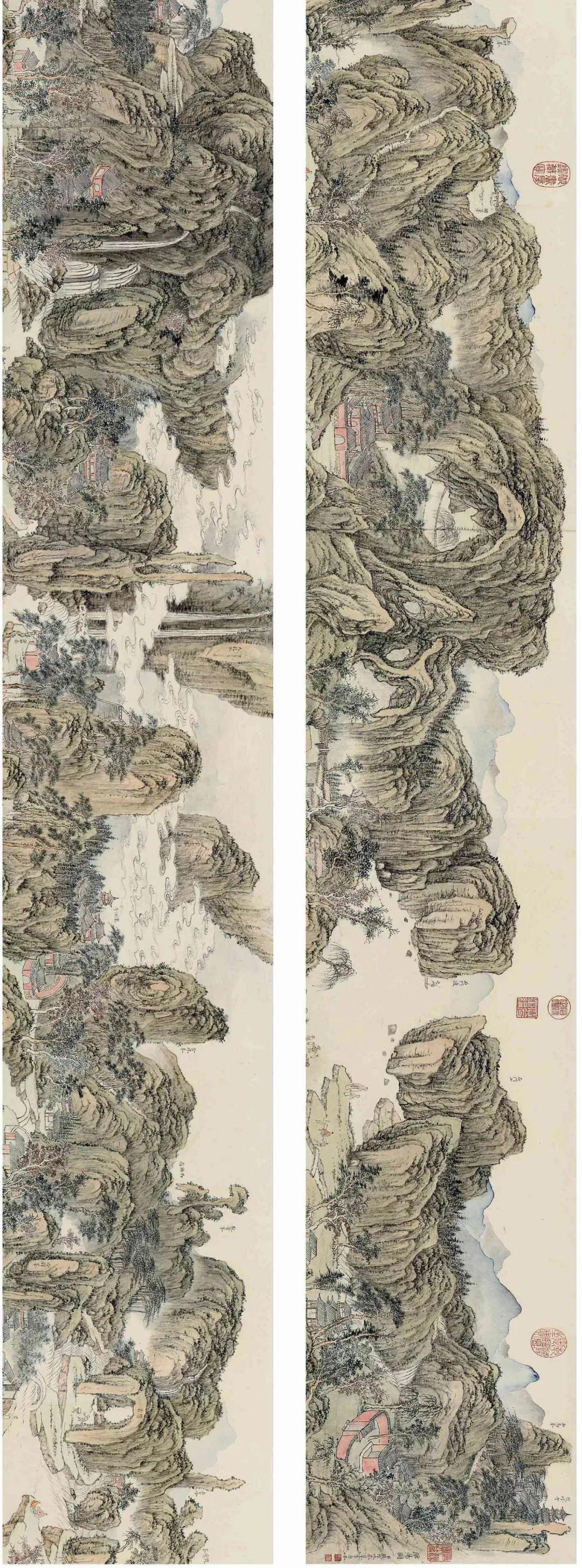 清代钱维城《雁荡图》长卷,2010年以1.
