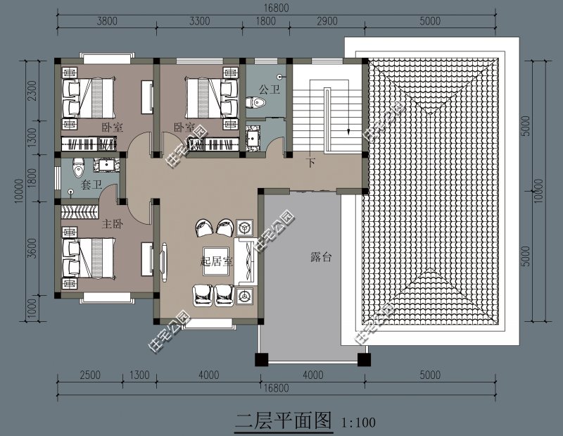 第3套:陽光房 落地窗 大露臺,12×12米潮流現代別墅,主體預算50萬