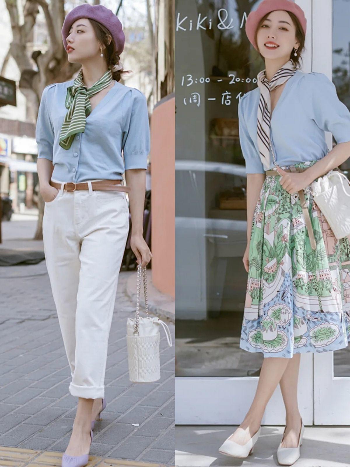 looks|推荐18套早秋小清新风格的穿搭，照着穿，摇身一变成为气质女生