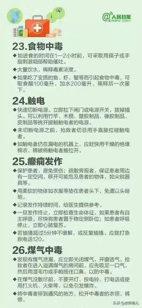 蜜蜂|@所有人，30个急救常识，值得收藏！