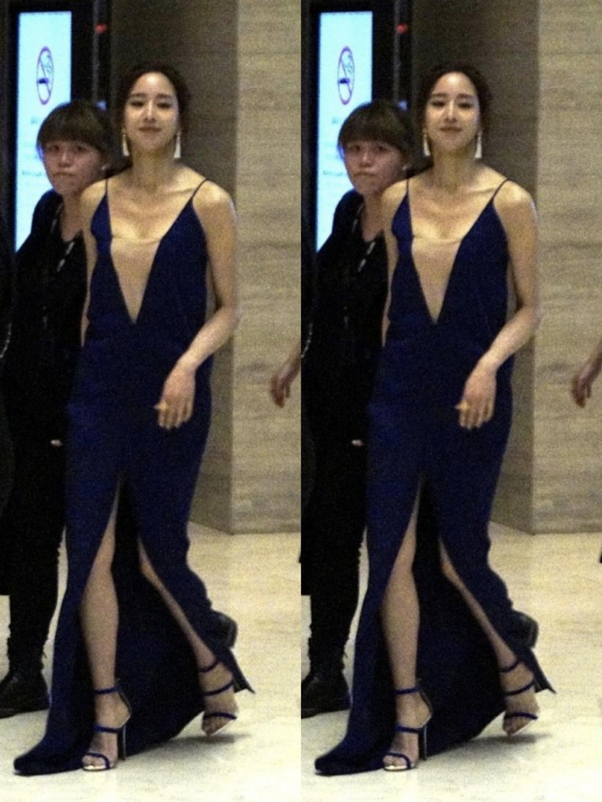 曲线|张钧甯对身材还挺自信的，一袭开叉长裙秀曲线，走起路来好撩人