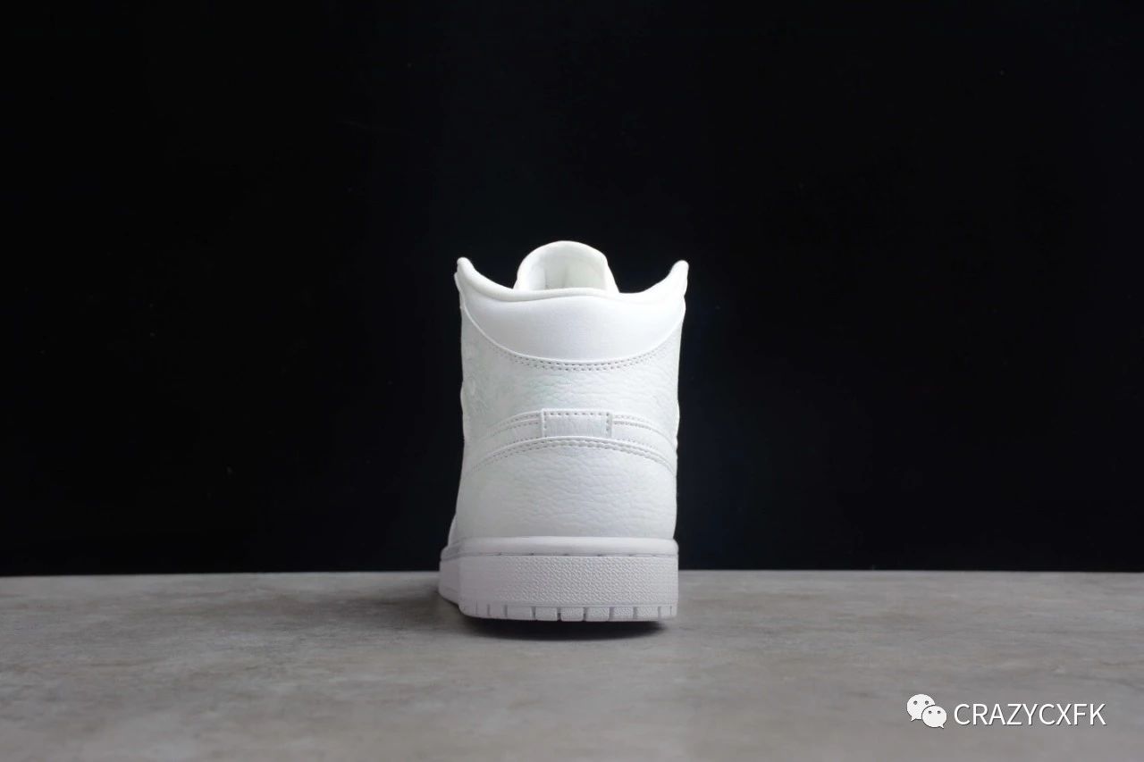 White|乔丹 Air Jordan 1 Mid Triple White AJ中帮全白运动鞋