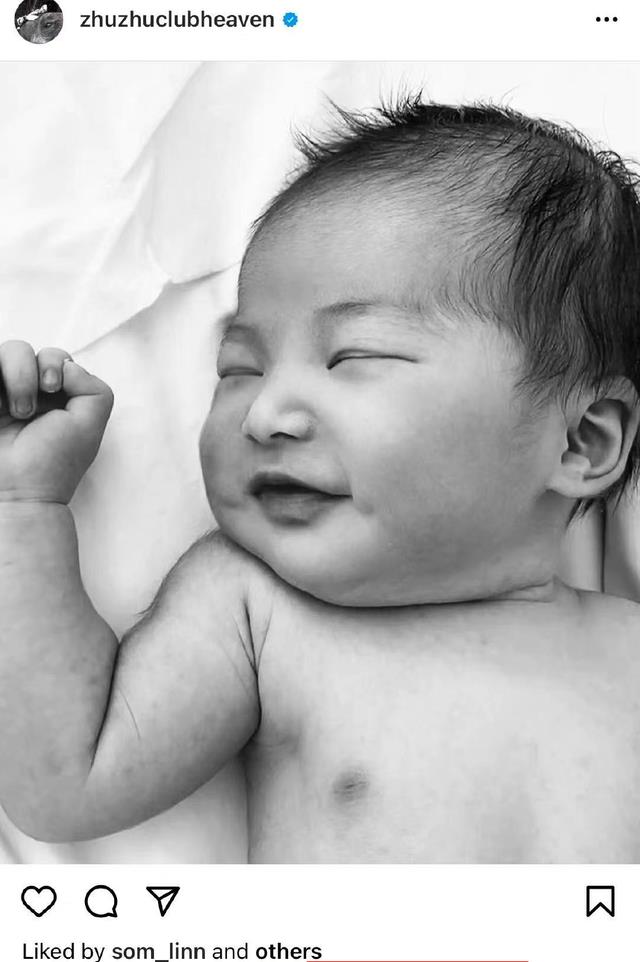 曲线|朱珠升级当妈真有福气!女儿首曝光颜值不俗,高鼻梁俩梨涡好精致