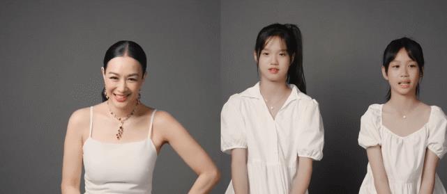 吊带|钟丽缇带女儿拍大片！小女儿穿泡泡袖甜美俏皮，颜值竟然美过姐姐