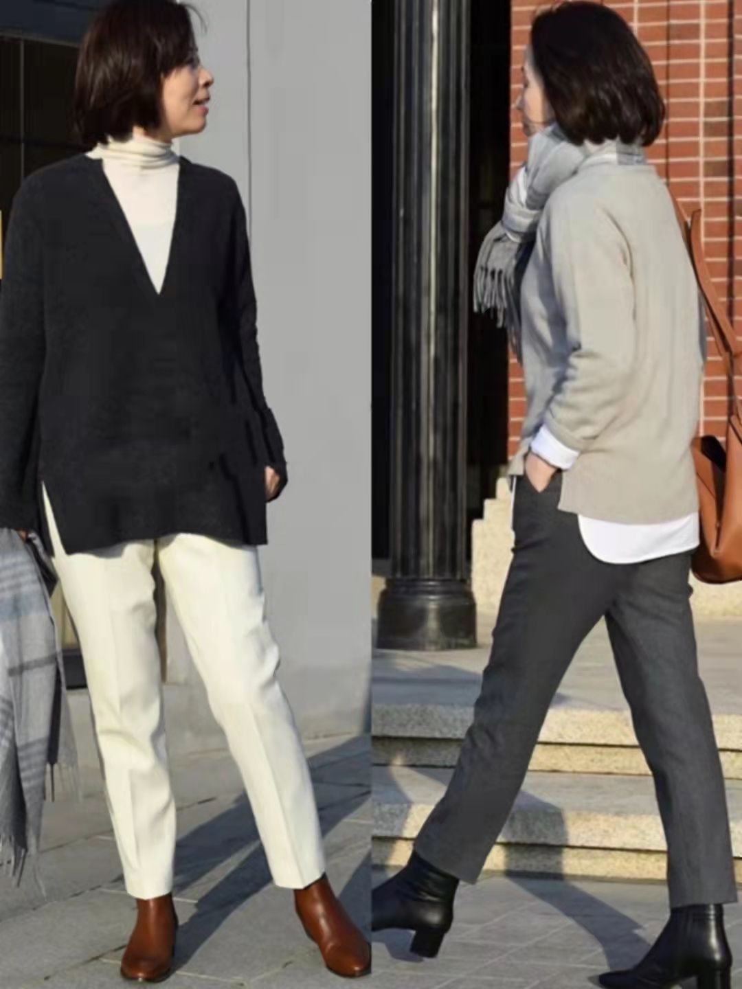 毛衣|这个秋天火了一种穿法，叫“里面叠一件 ”，60岁女人照着穿真气质