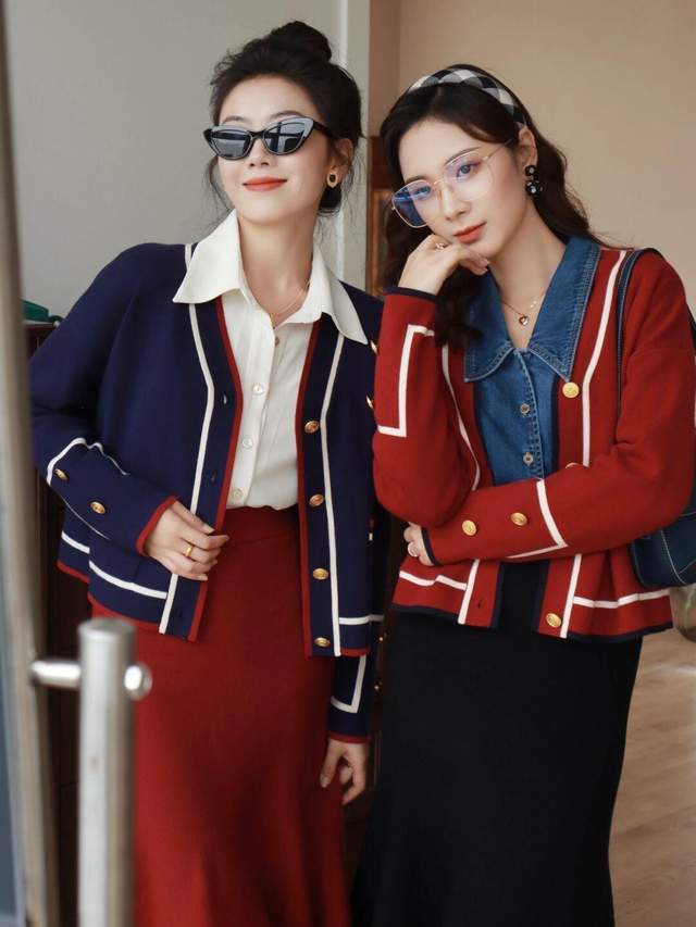 黑色|复古潮流的姐妹装，同款不同颜色，穿出不同的韵味，秋天必选