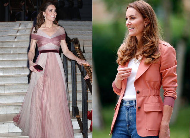 右图|不算白皮的凯特和梅根，同样穿红色效果却不同，原来竟然是因发色