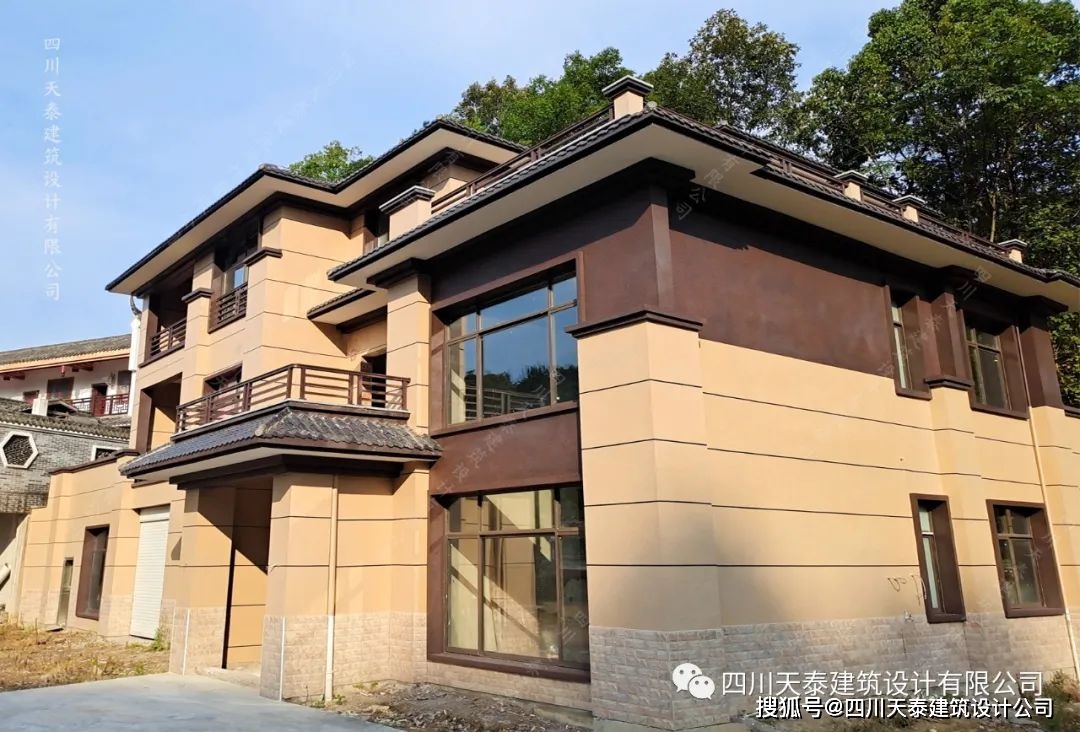 四川瀘州三層新中式別墅完工實景 瀘州農村建別墅蓋房施工隊修建