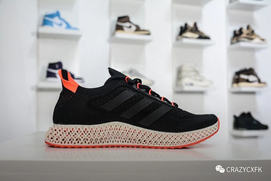 Solar|阿迪达斯 Adidas Alphaedge 4D FWD Black Solar Red 反光针织呼吸面运动跑鞋