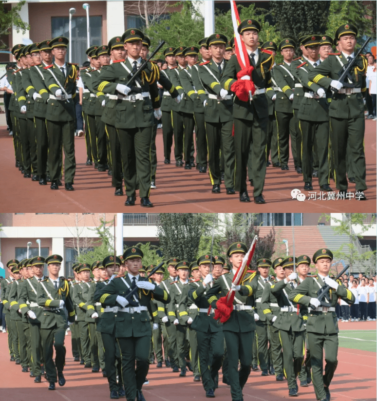 衡水市冀州中学举行新生军训汇报表演暨入学教育总结表彰大会