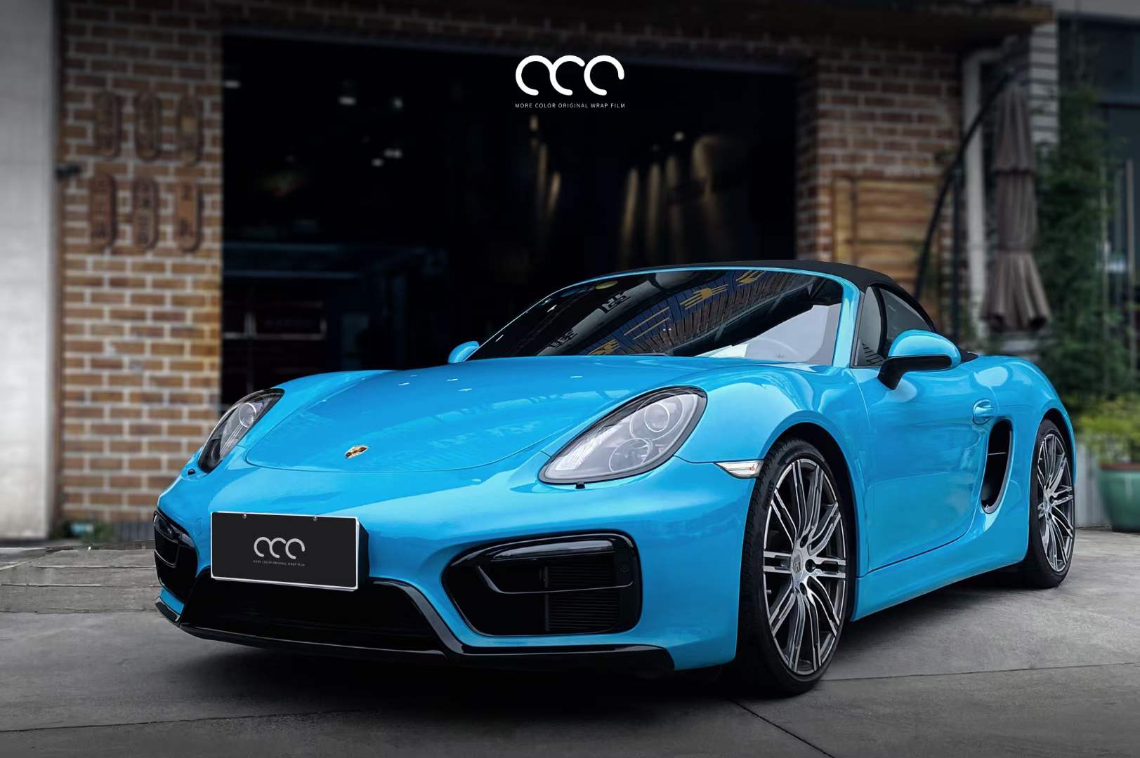 保时捷贴膜全车漫彩改色膜迈阿密蓝