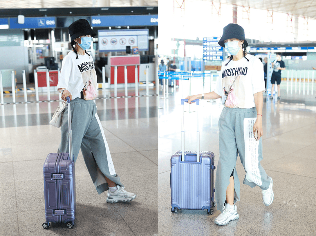 亮点|中年的李冰冰活力感没减,路人镜头下还这么元气满满,穿搭好年轻