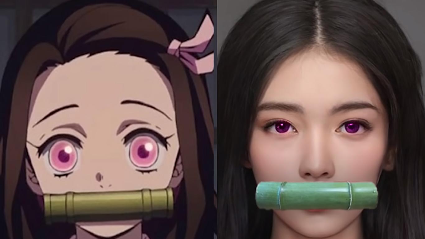 国外大神还原《鬼灭之刃》真人版,祢豆子太萌了,看到蝴蝶忍爱了_动漫