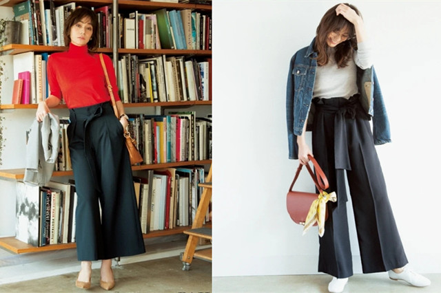 米色|阔腿裤穿着会显腿长？若没有按照自己身材正确选款，反而会显胖