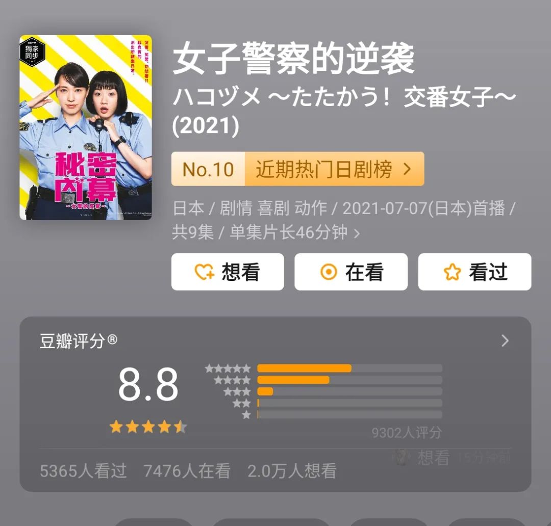 职场|《女子刑警的逆袭》8.8分完结，观众：续集搞快点！