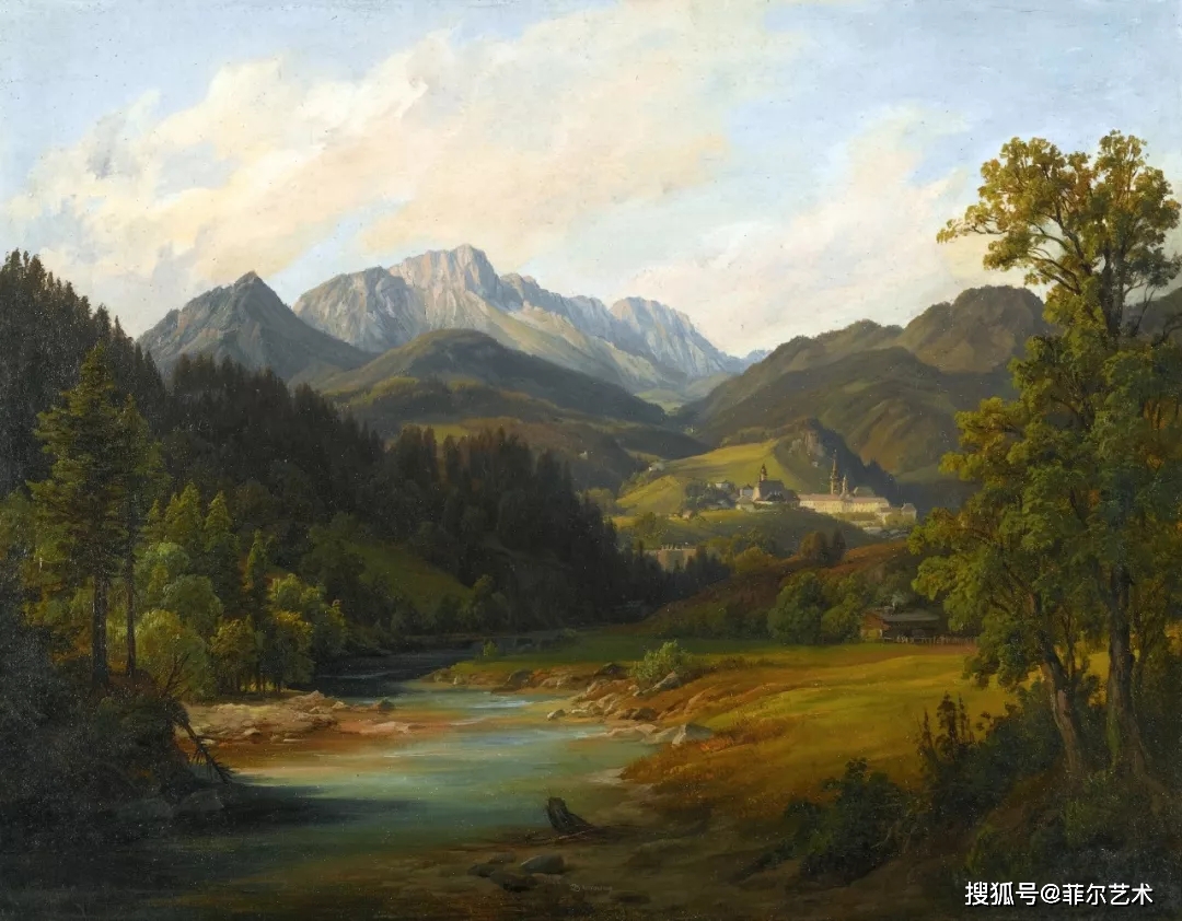 高山风景奥地利艺术家安东希弗风景油画高清作品欣赏