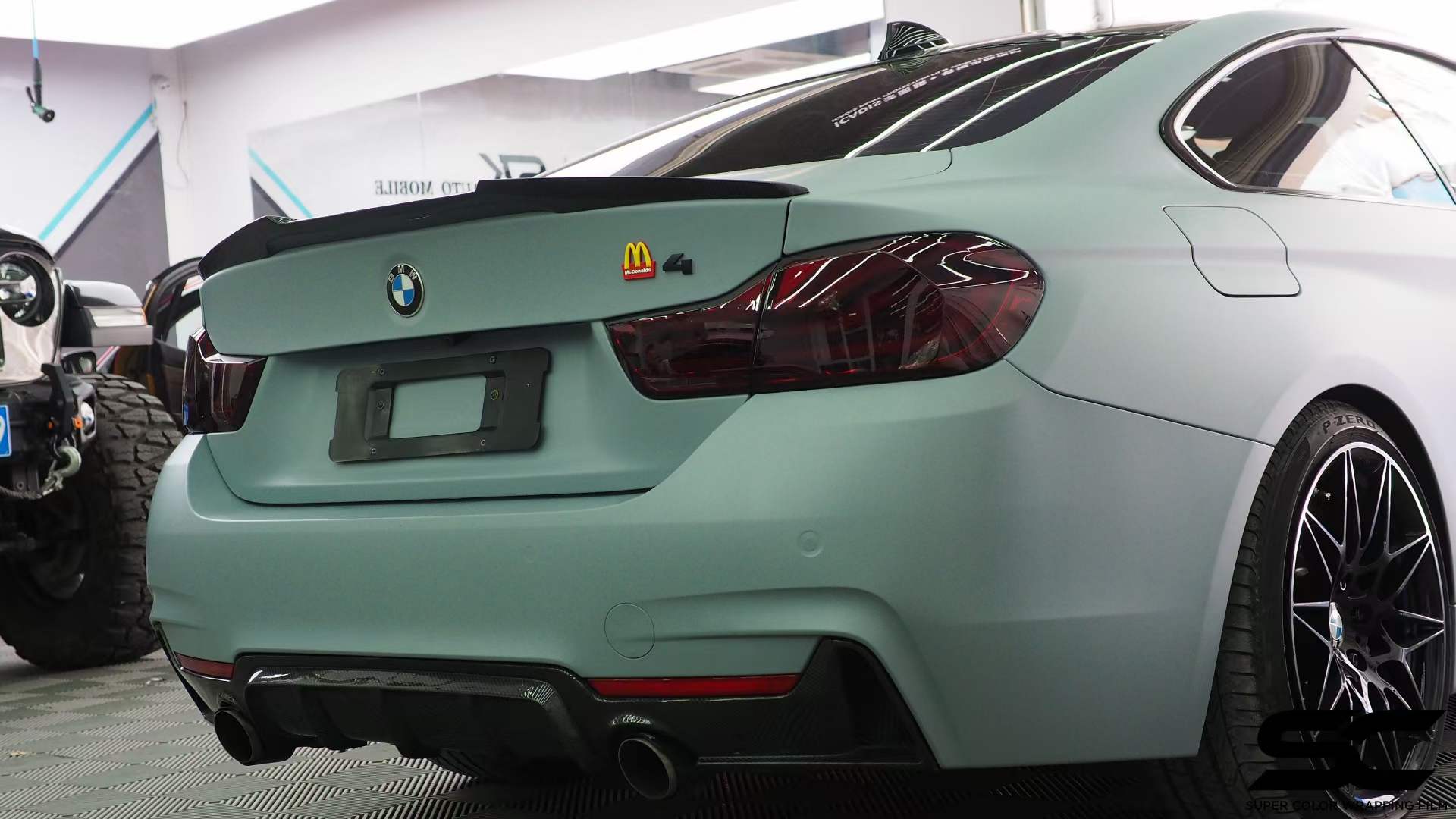 宝马3系全车sc改色膜战舰灰