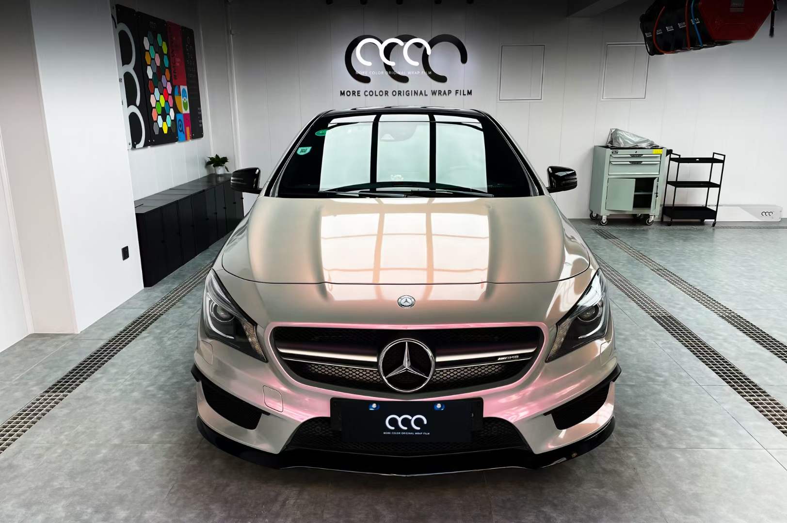 奔驰cla amg45贴漫彩改色膜梦幻灰