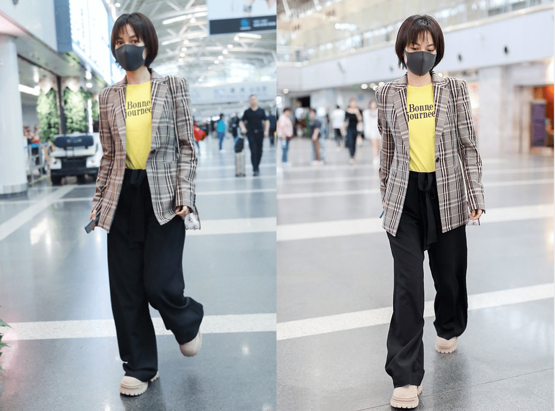 刘海 吴昕素颜也不丑，就是不梳刘海显得额头有点大，但穿着打扮仍精致