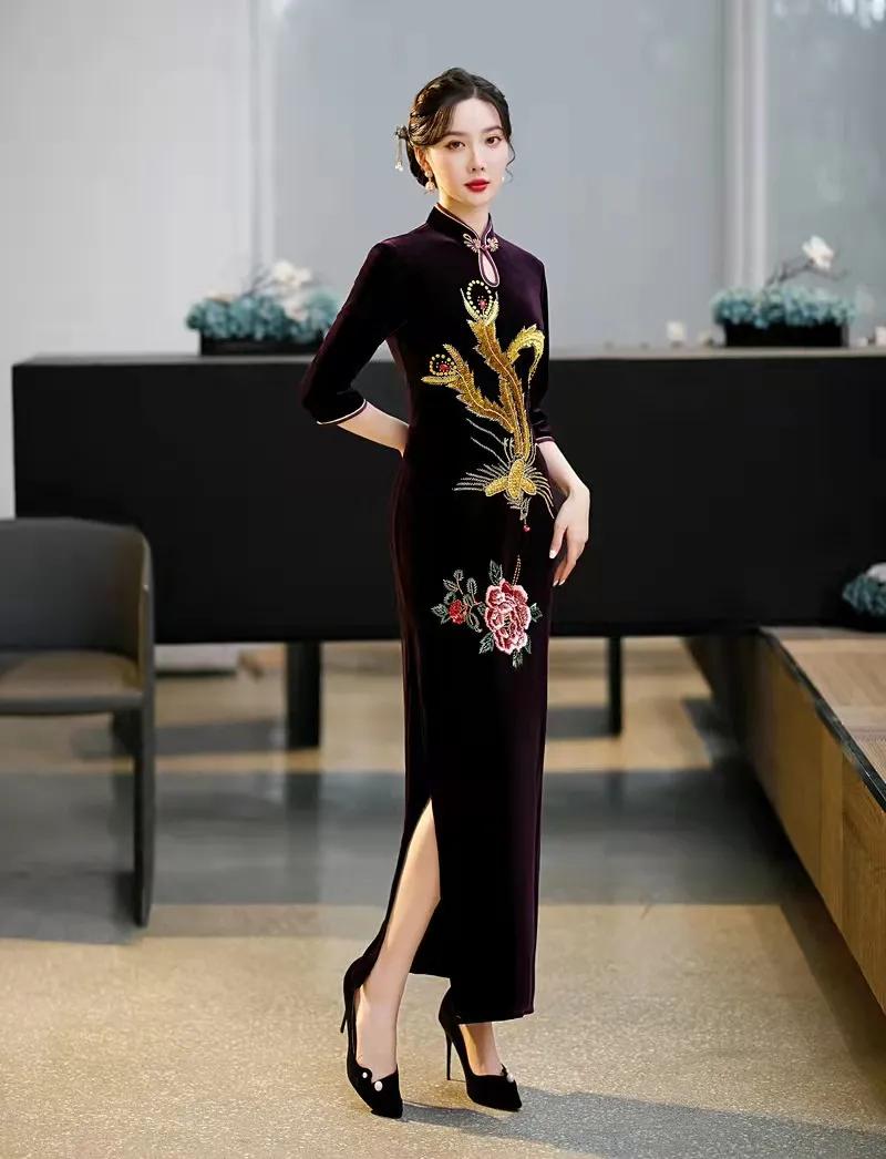 眼压 初秋时尚丝绒旗袍，低调之中而不失奢华，高贵典雅绝对眼压全场！