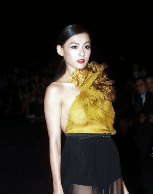 整体 张柏芝的衣服真是又紧又透，就算看着很保守，但却挺显身材的