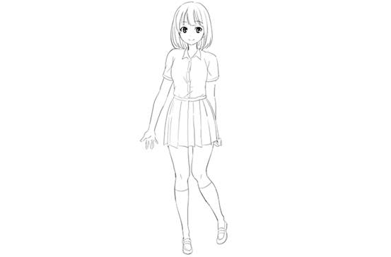 画法 各类高中生制服的绘画方法